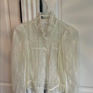 Anthropologie Cream Lace Blouse